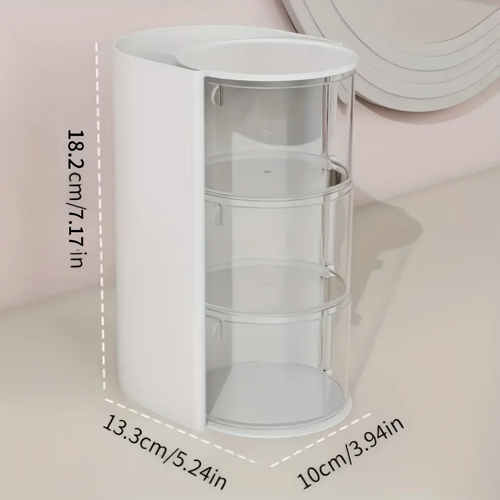 Rotating Multi-Layer Transparent Storage Box, Dustproof Plastic Organizer, Cosmetic Eyebrow Pencil Holder, Jewelry and Hair Accessories, Cosmetics Organizer Storage