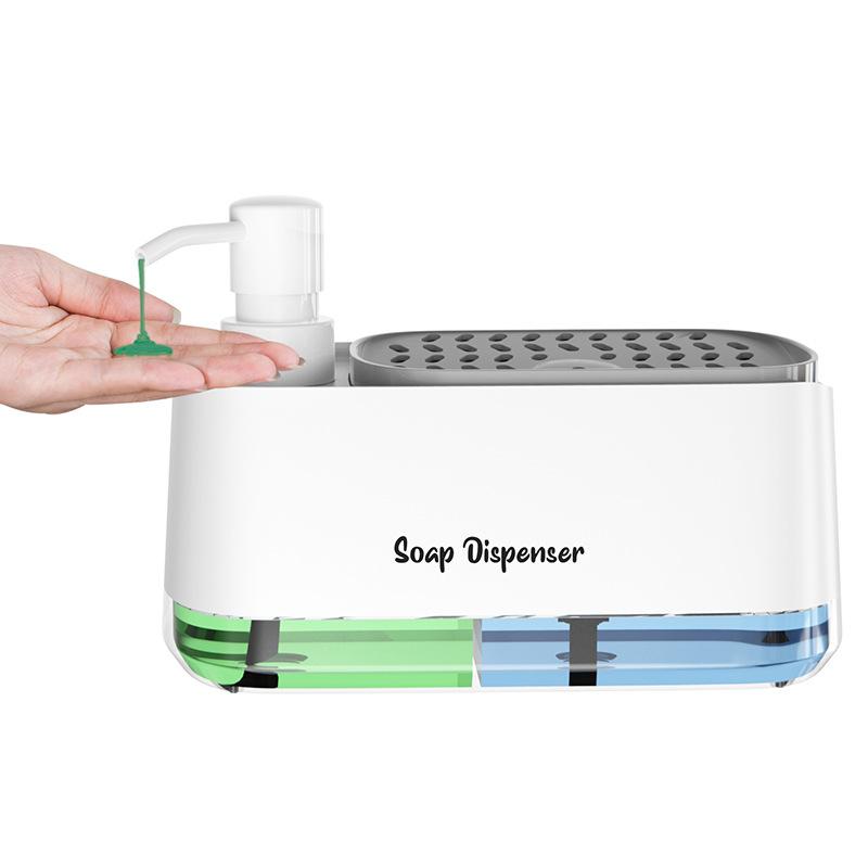 Multifunctional Bathroom Accessories Set, Includes Soap Dispenser, Sponge Holder, Kitchen Sink Pump, Ideal for Christmas Festival Use