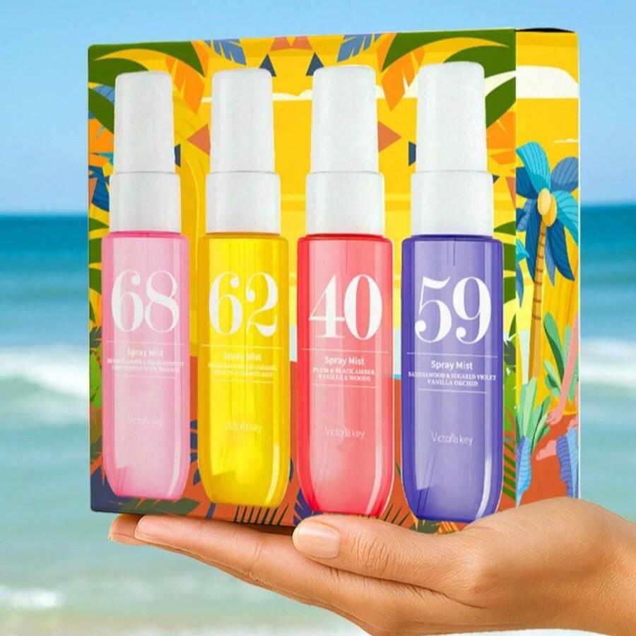 4pcs/5pcs Brazilian Collection Spray Mist With Gift Box, Limited Edition Aromatherapy, Fragrance Discovery Set – Long-Lasting Natural Fragrance with Multi-Layered Notes, Ideal as a Thoughtful Gift for Family, Relatives, and Friends