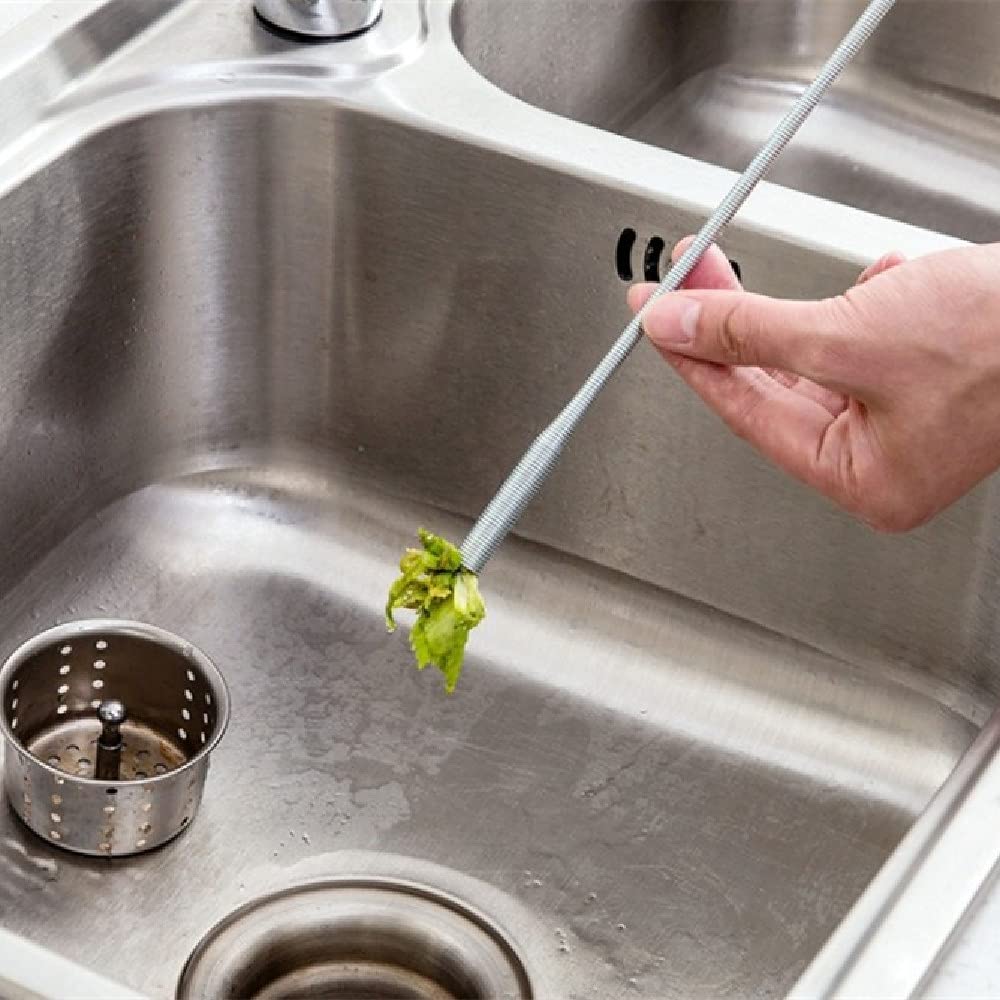 Bendable Hose Pickup Aid Tool for Trash Pickup, Home Sinks, Drains, Toilets, Flexible Gripper Picker Tool with 4 Claws (78.74 Inch)