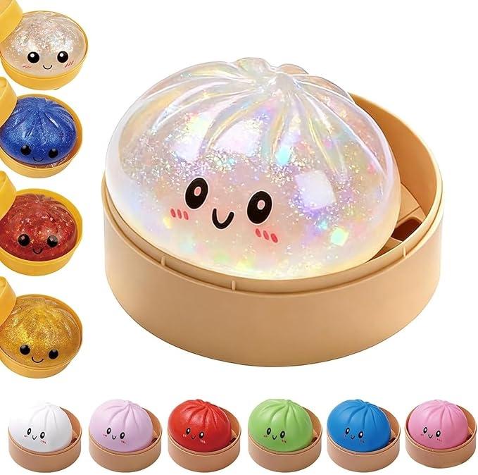 12pc Cute expression big bun decompression toy, relieves anxiety, dough decompression toy, soft TPR material, decompression artifact, unboxing surprise, holiday gift creativity, cute desktop accessories for office workers, Squishies, Soft Squishy