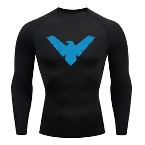 Summer Short Sleeve Compression Shirt Men Sports Top Running T Shirt Quick Dry Gym Workout Clothing Sun Protection Long Sleeve