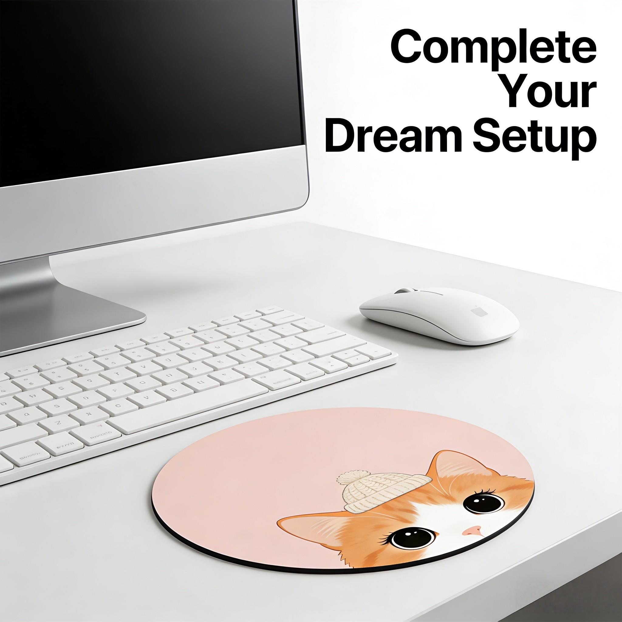 Fashionable Round Mouse Pad, Non-Slip Rubber Base, Small Desktop Mat for PC/laptop, Gaming/mouse Pad, Office Use, Gift for Women - 7.87 Inches