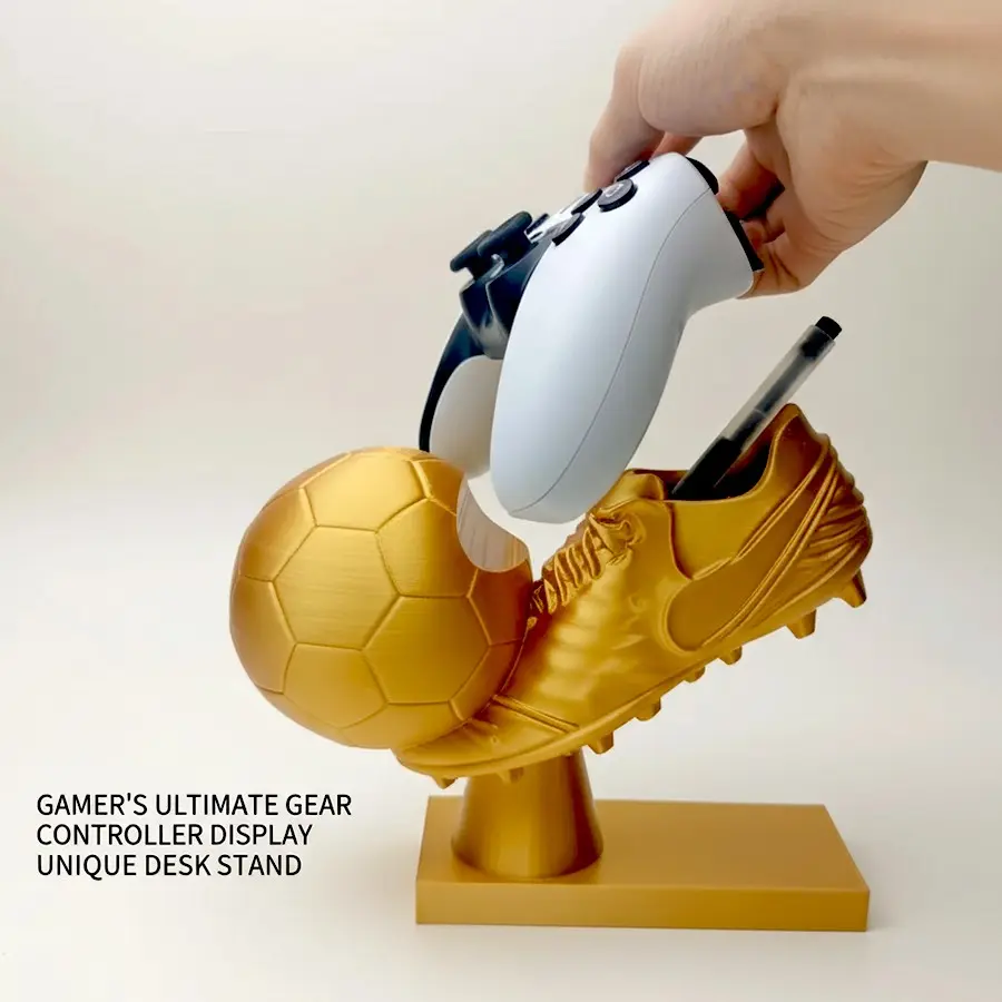 Large Football Shoe Shaped Game Controller Holder & Pen Holder, 2‑in‑1 Multi‑Purpose Desktop Organizer, Universal Gamepad Stand, Decorative Tabletop Storage Rack for Gaming Room Home Office，Desktop accessories for gamers