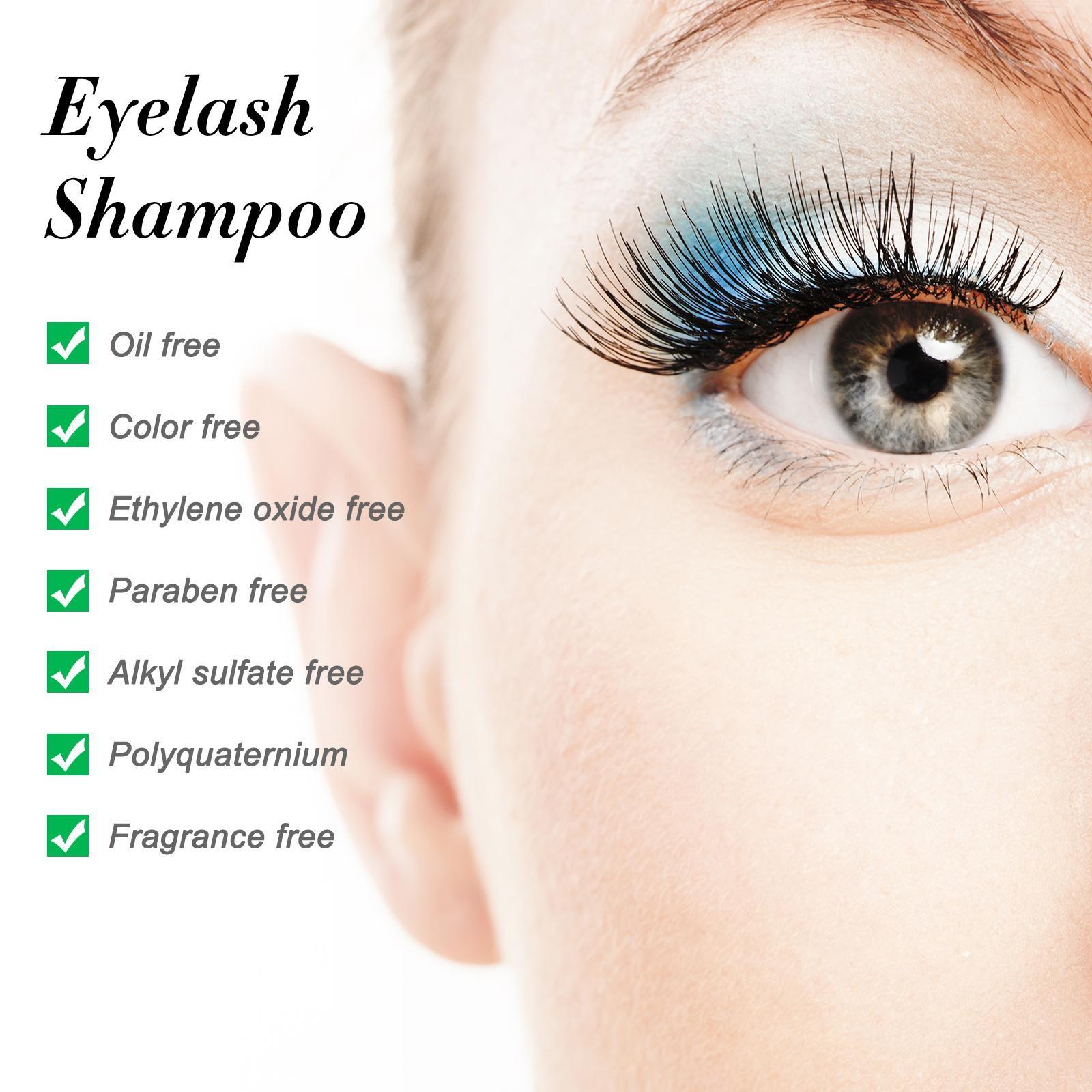 ELAIMEI Eyelash Cleansing Kit, includes 50ml of eyelash cleanser + an eyelash cleansing brush + an eyelash comb. Removes makeup residue from both false and natural lashes, leaving your lashes cleaner.