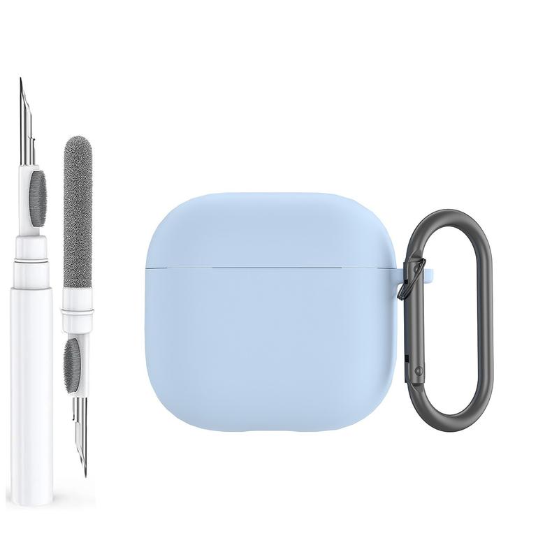 for AirPods 4th Generation Case Cover 2024, Military Grade Soft Silicone Shock-Absorbing for AirPods 4 Case with Carabiner&Cleaner kit