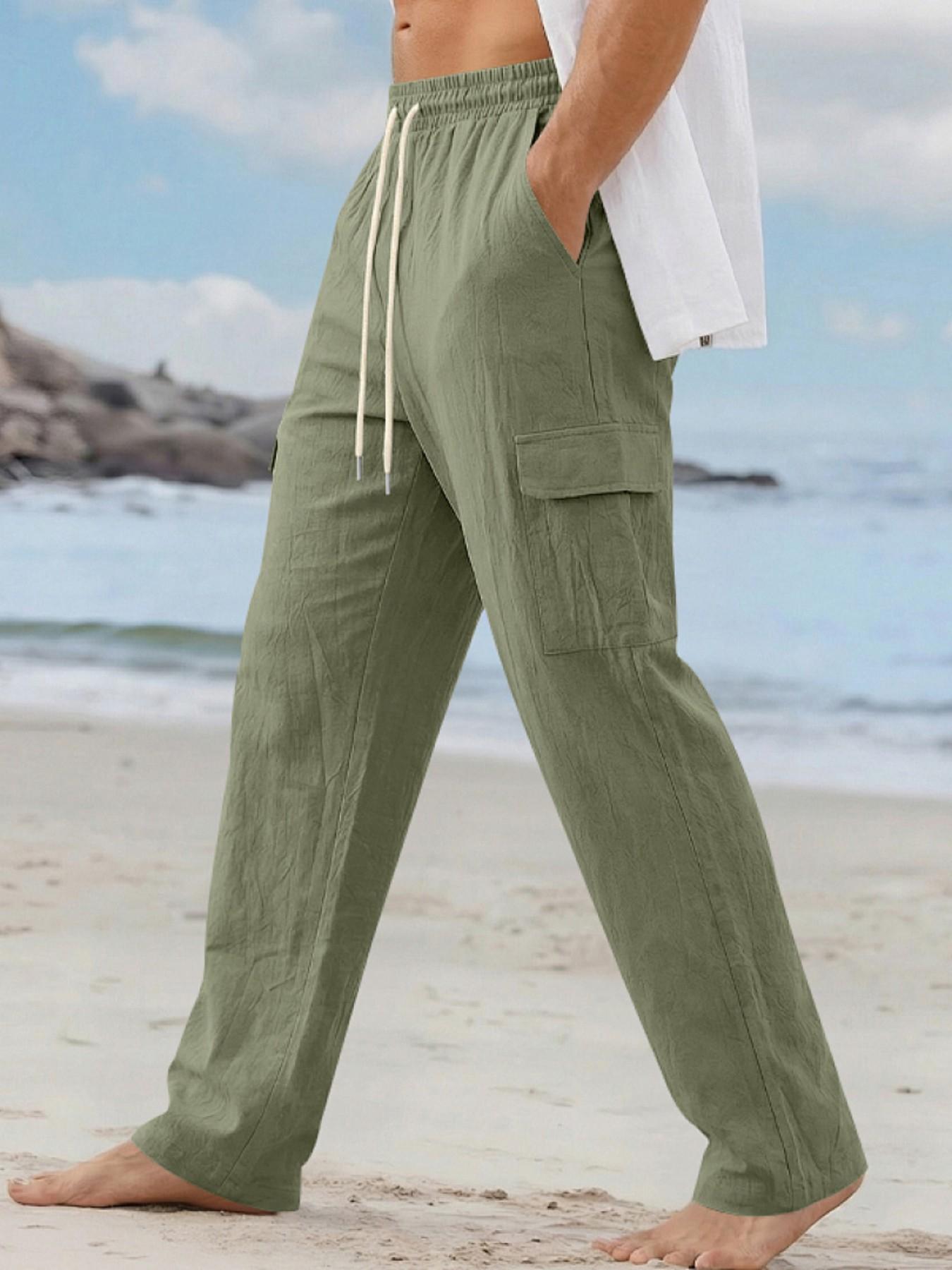 Men's Loose Linen Pants, Simple Luxurious Outdoor Workwear, Sporty Casual Long Pants, New American Style, Comfortable and Stylish