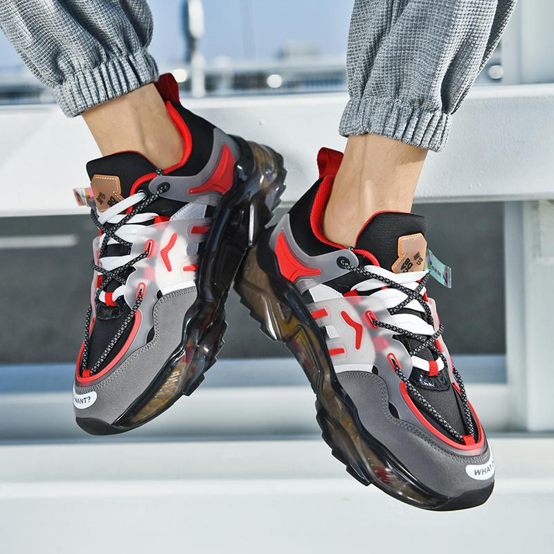 Men's Popcorn Sole Shoes, Lightweight Shock Absorption, All-Season Sport Casual Sneakers, Comfortable and Versatile Footwear