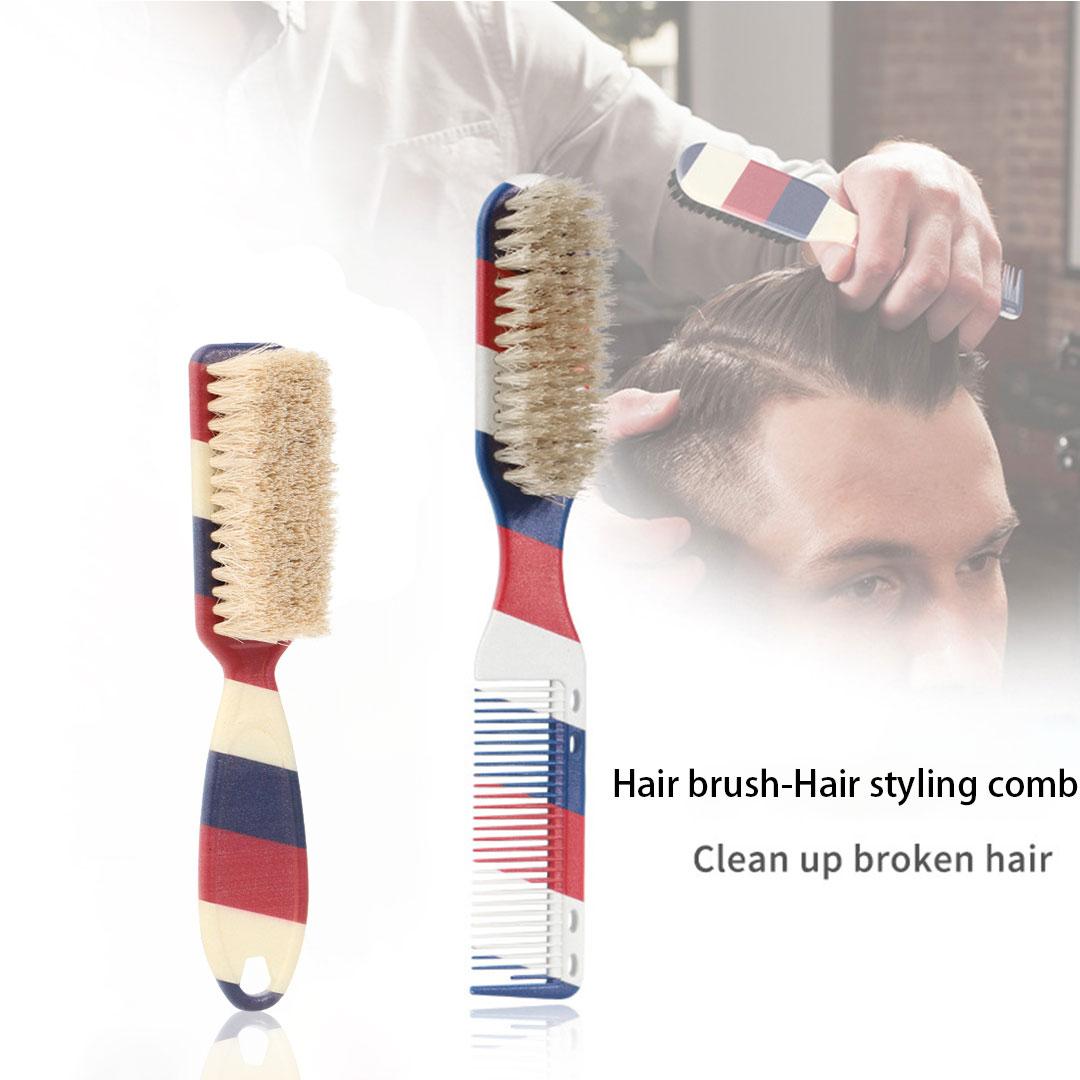 Cleaning Brush & Anti-Static Beard Brush, ABS Handle Professional Barber Brush for Detangling, Smoothing, Restores Shine, Beard Brush for Men