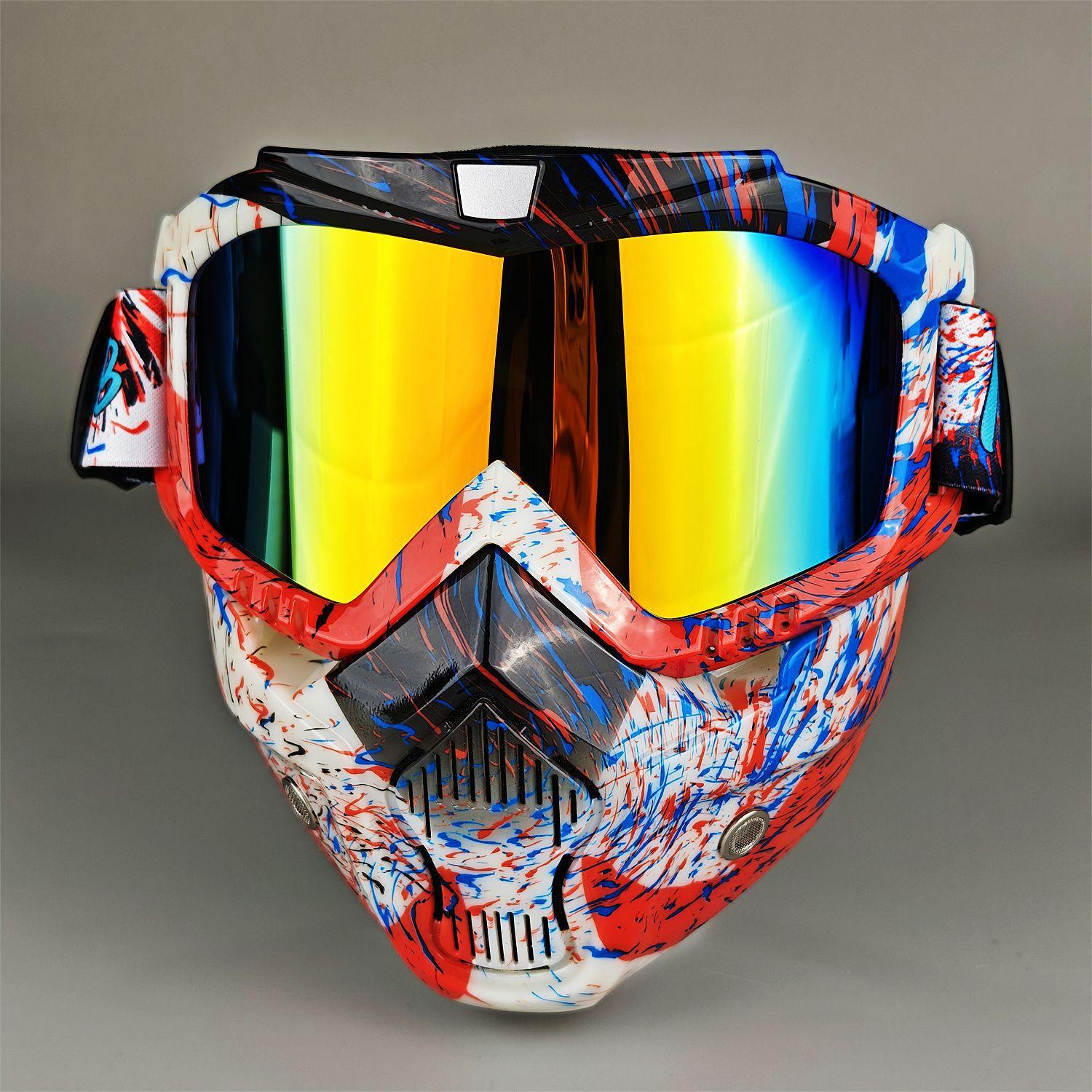 1pc Nafeib Ski Goggles, Outdoor Cycling Mask, Tpu Sports Motorcycle Windproof Protective Eyewear, Adjustable Nose Pad, Headband Included