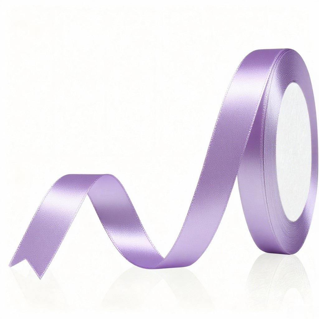Lavender Satin Ribbon Roll, 3/8 Inch Wide, Multi-Purpose Decorative Ribbon for Gift Wrapping, Wedding, Party, DIY Crafts