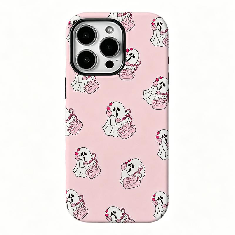 Pink Halloween Ghost Phone Case for iPhone & Samsung - TikTok Shop