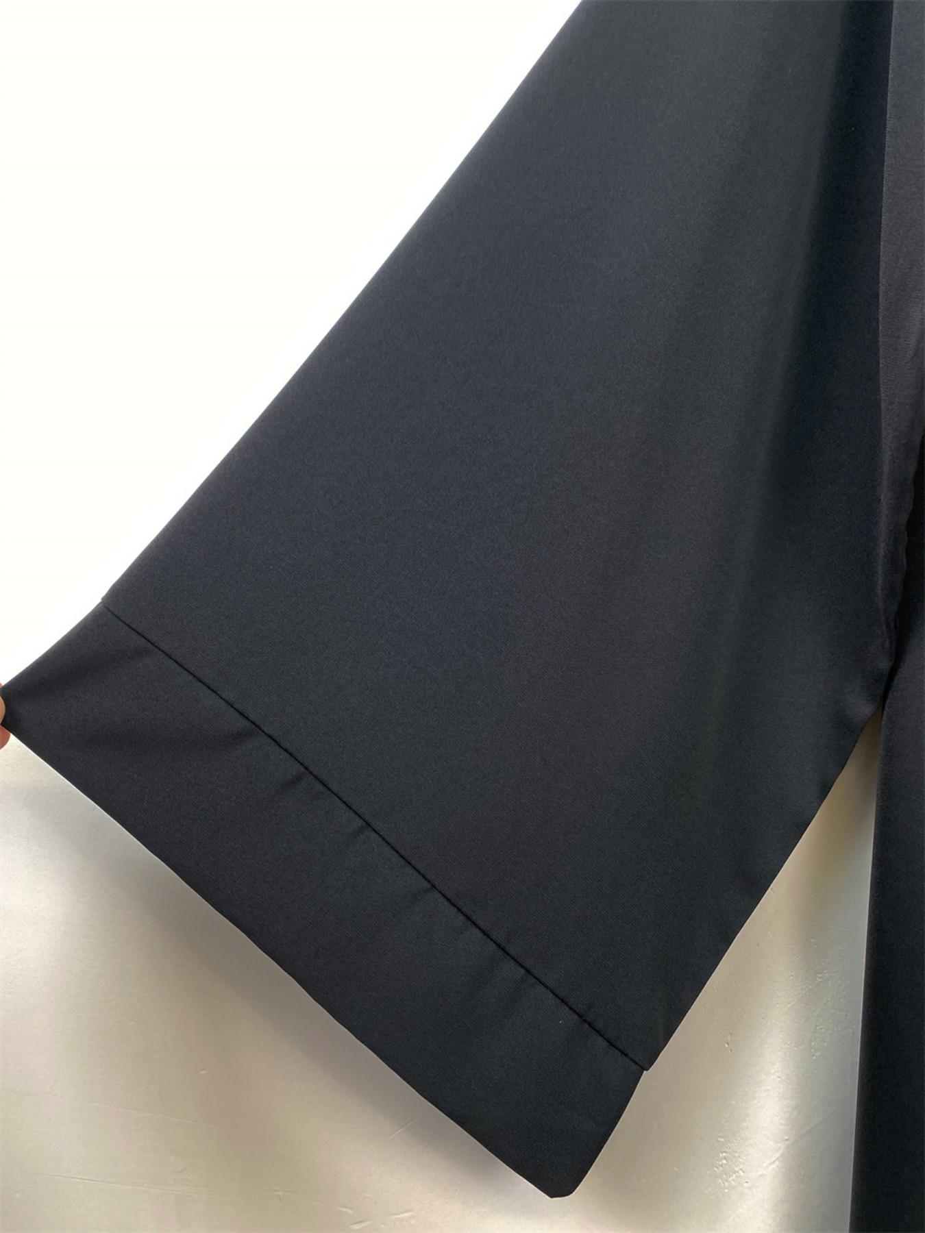 Muslim Modest Fashion Simple Nida High-Quality Long Sleeve Wide Sleeve Dress with Waist Belt, No Hijab Included, 12 Colors, 5 Sizes Available EID Ramadan Dress, Muslim Evening Dress