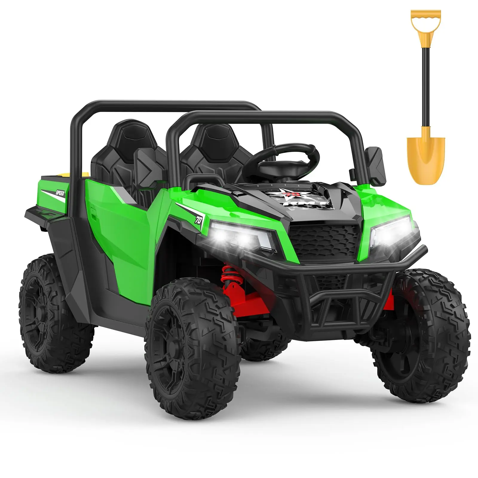 24V Ride On Dump Truck with Remote Control – Electric Dump Bed, Music, Key Start & Shovel for Kids