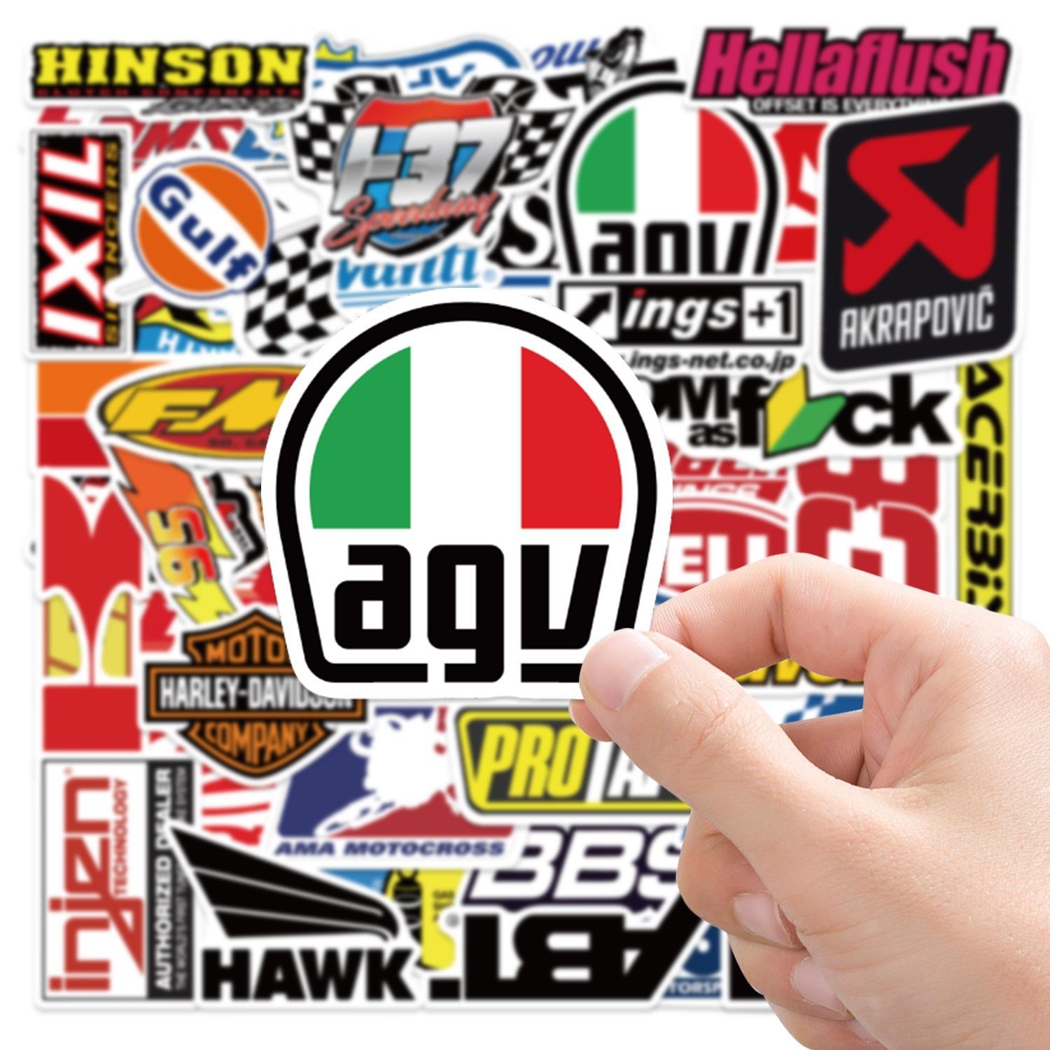 50pcs JDM Car Modification & Racing Brand Stickers Pack, Waterproof Motorcycle & Auto Logo Decals, Automotive Decals for Helmet, Laptop, Car Window & Tool Box, Tuner Gift, Decal For Cars, Automobile Decals