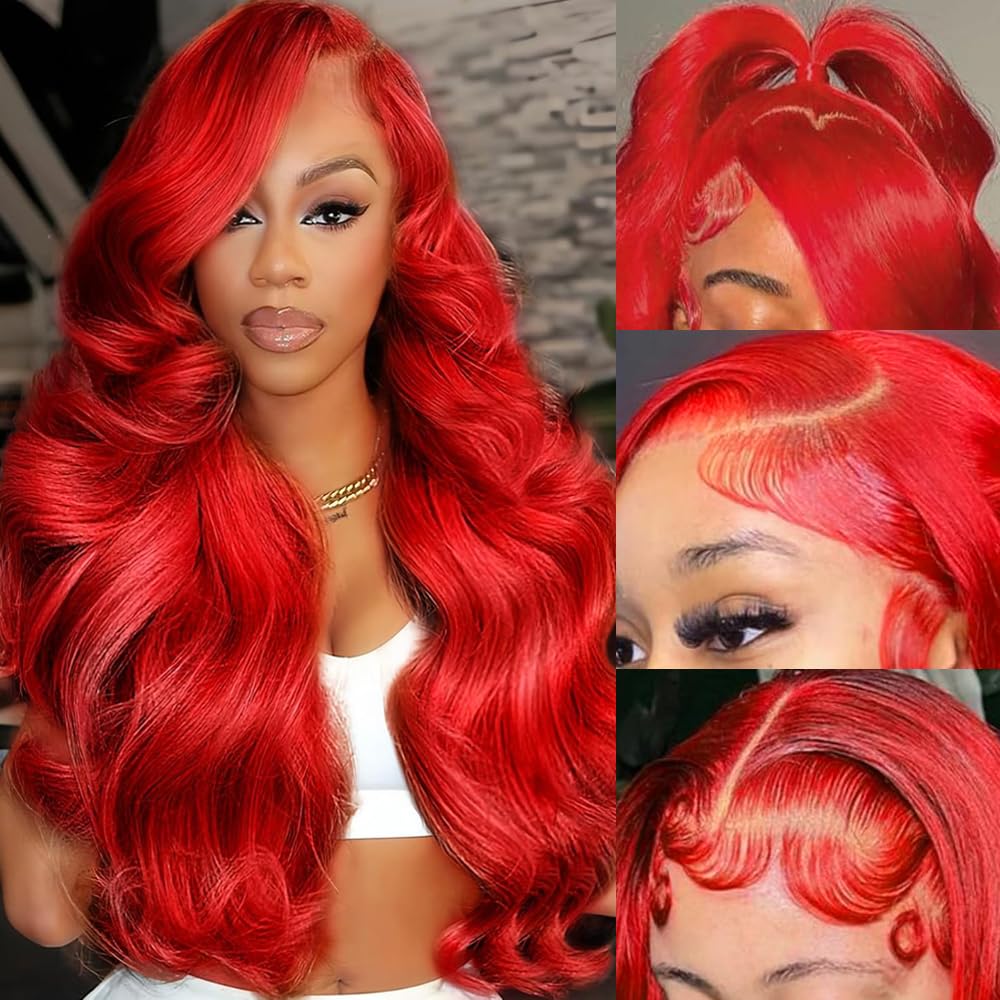 BB Face Body Wave 13x6 HD lace Front Human Hair Wigs P4/27 Highlight 180% density Pre plucked 99j Lace Frontal Human Hair Wigs For Women With Baby Hair