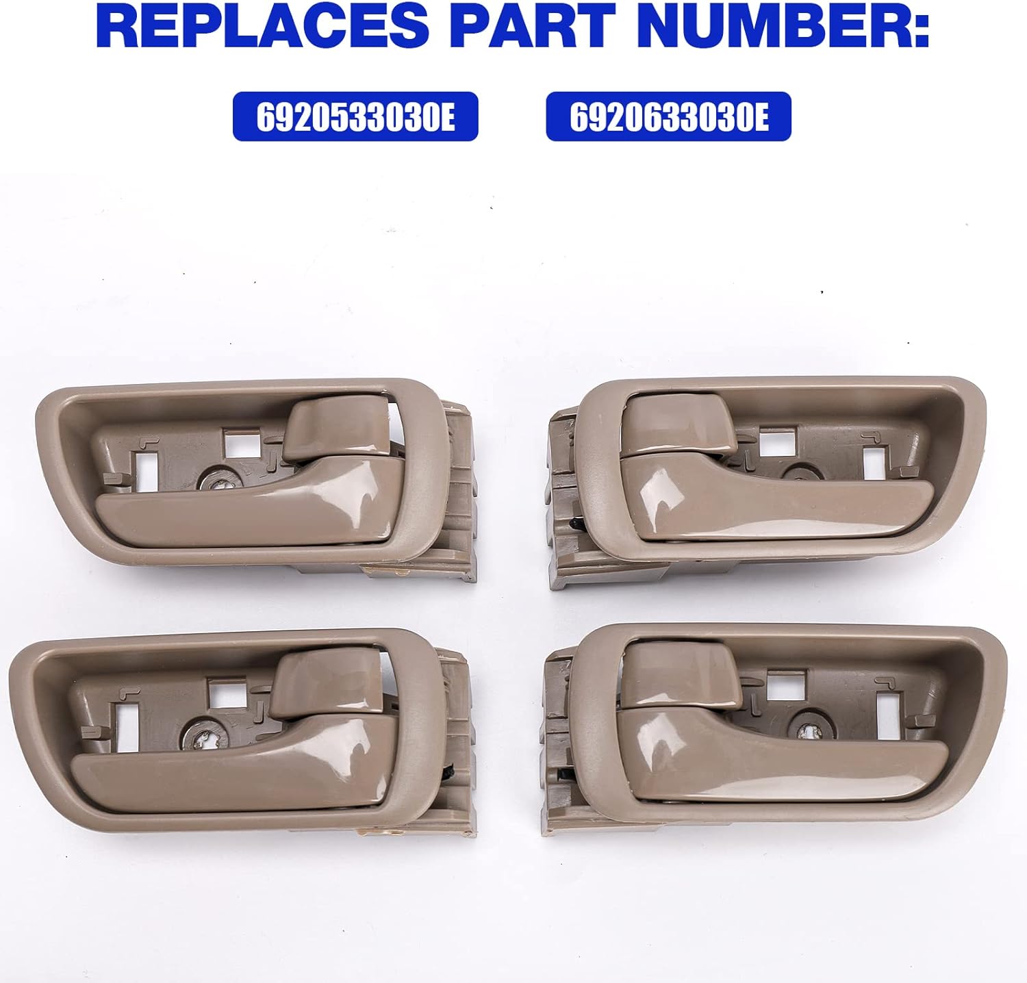 4Pcs Interior Inside Door Handles Replacement for Toyota Camry 2002 2003 2004 2005 2006, Inner Door Handle Front/Rear Driver & Passenger Side - Beige
