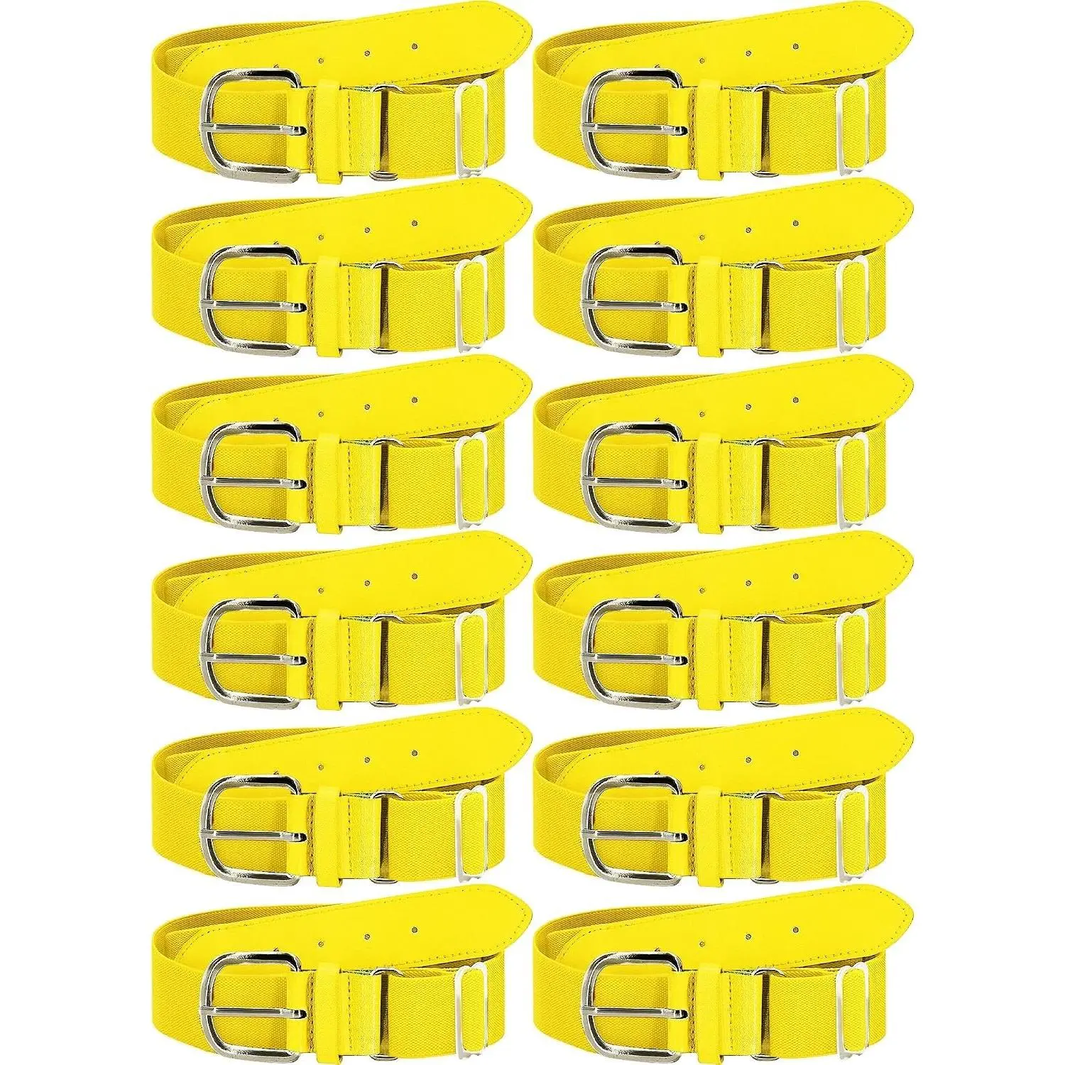 12 Pieces Baseball Belts Bulk Softball Belts Packs Leather Belt Adjustable Softball Belt Stretch Sports