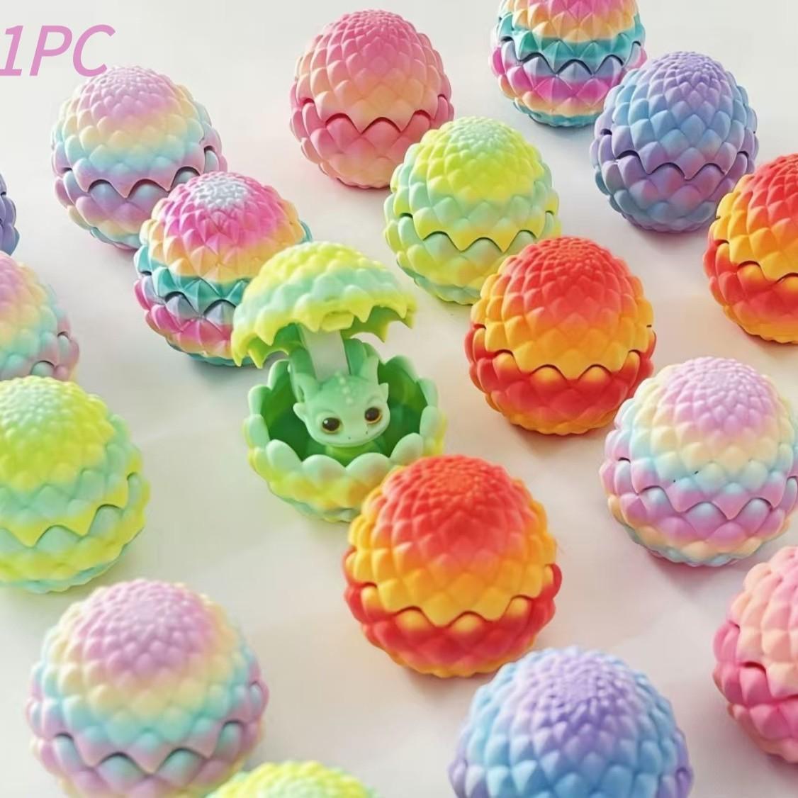 Gradient Dragon Egg Toy Set, Creative 3D Printed Mini Round Dragon Eggs, Perfect Gift for Easter and Christmas, Unique Holiday Decoration