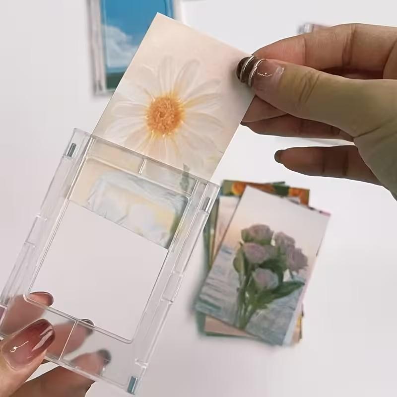 6 Transparent Magnetic Frames, 3 Inch Refrigerator Photo Holders, Polaroid Mini Frame Compatible, Festive Gifts for Home Office Decor