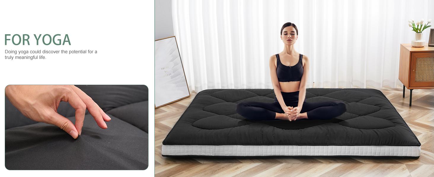 MOPHOTO Japanese Floor Mattress Futon Mattress, Twin/Full/Queen Size Foldable Mattress, Roll Up Mattress Sleeping Tatami Mat Floor Lounger Guest Bed MOPHOTO Japanese Floor Mattress Futon Mattress, Twin/Full/Queen Size Foldable Mattress, Roll Up Mattress Sleeping Tatami Mat Floor Lounger Guest Bed