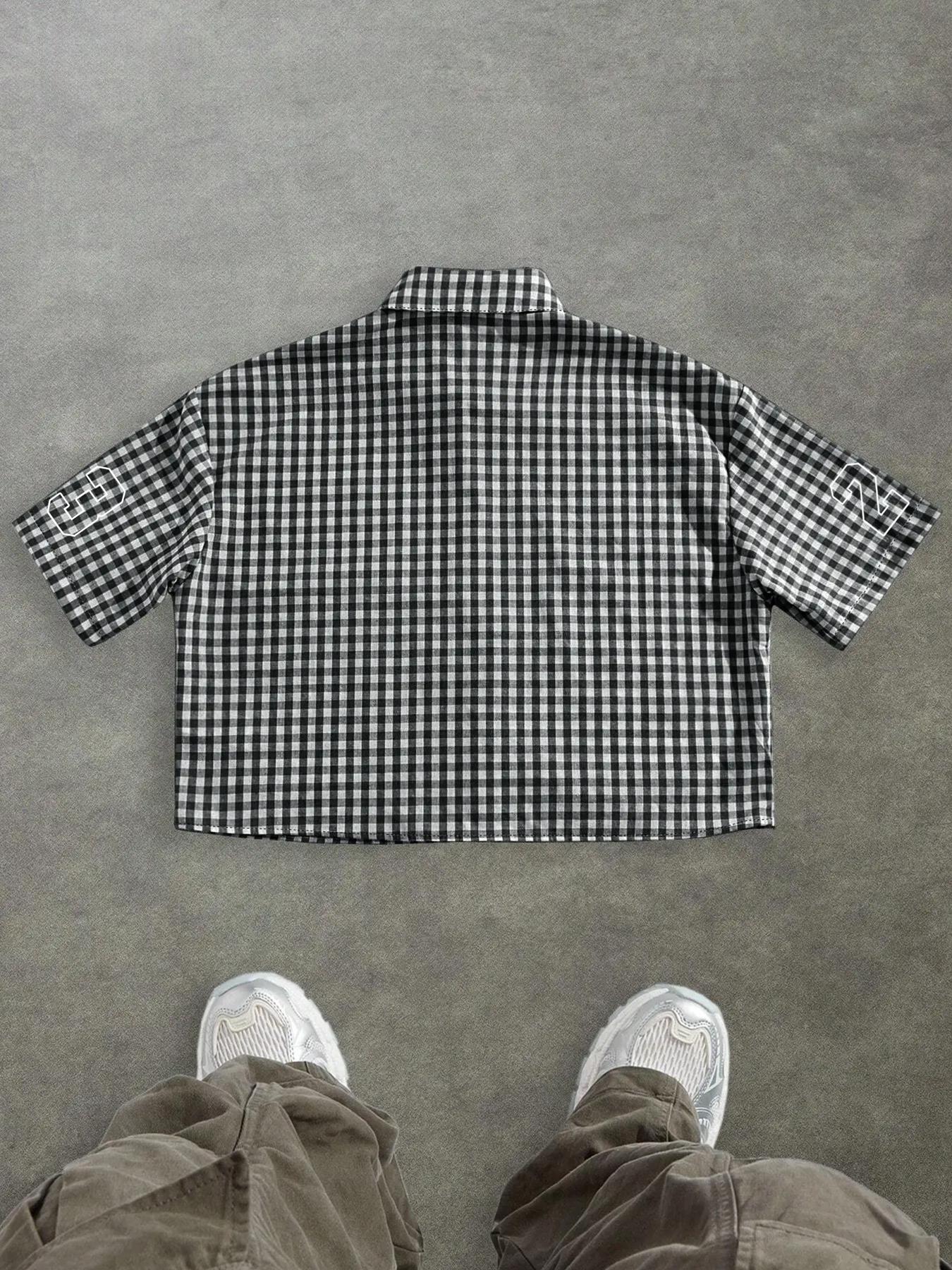 Men's Casual Fitted Fashion Plaid Checkered Short Shirt Jacket, Street ...