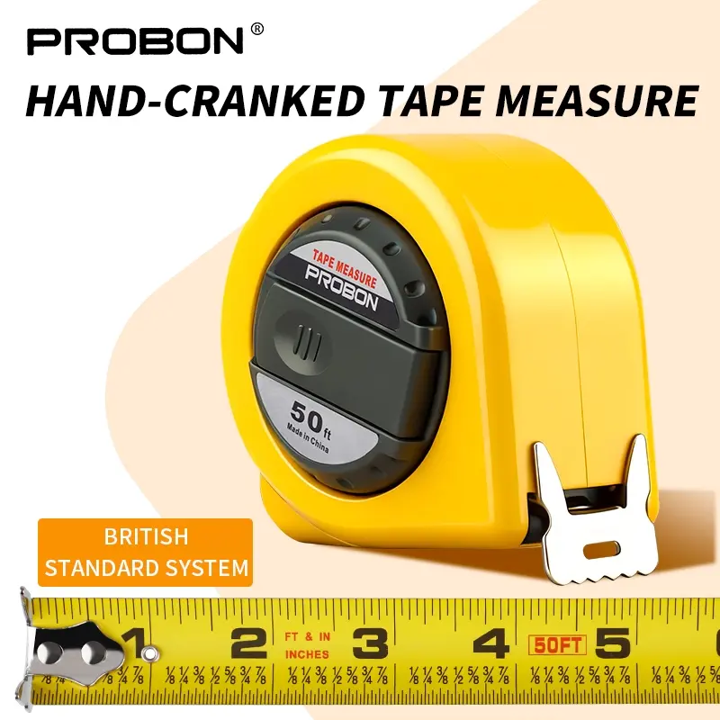 15m/50ft Handheld Steel Tape Measure, Dual Scale, Durable Steel Band, Adjustable Hook, Foldable Handle, Ideal for Construction & DIY, Portable Measuring Tool