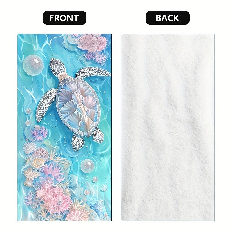 1pc Women's Large Sea Turtle Beach Towel - Extra Long Tropical Pool & Bath Towels with Sea Turtles Design, Quick-Dry Lightweight, Super Absorbent (62.9"x31.5" or 59"x29.5") for Swimming, Spa, Vacation - Ideal for s &