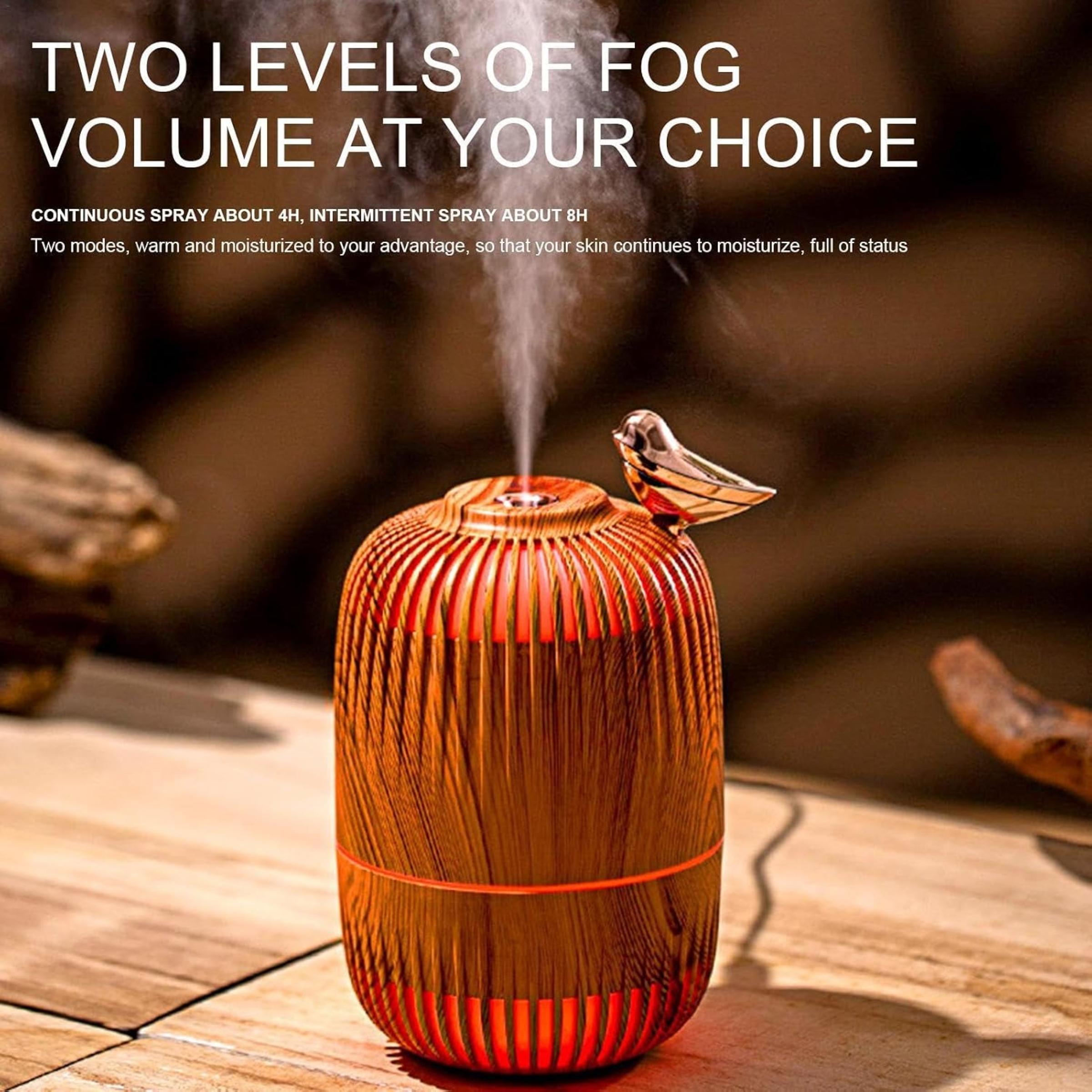 Creative Birdcage Design Mist Humidifier, 2 Spray Modes, RGB Colorful Lights, 280ML Water Tank, USB Plug-in, Ambient Lamp Humidifier Suitable for Bedroom, Living Room, Office and Sleeping
