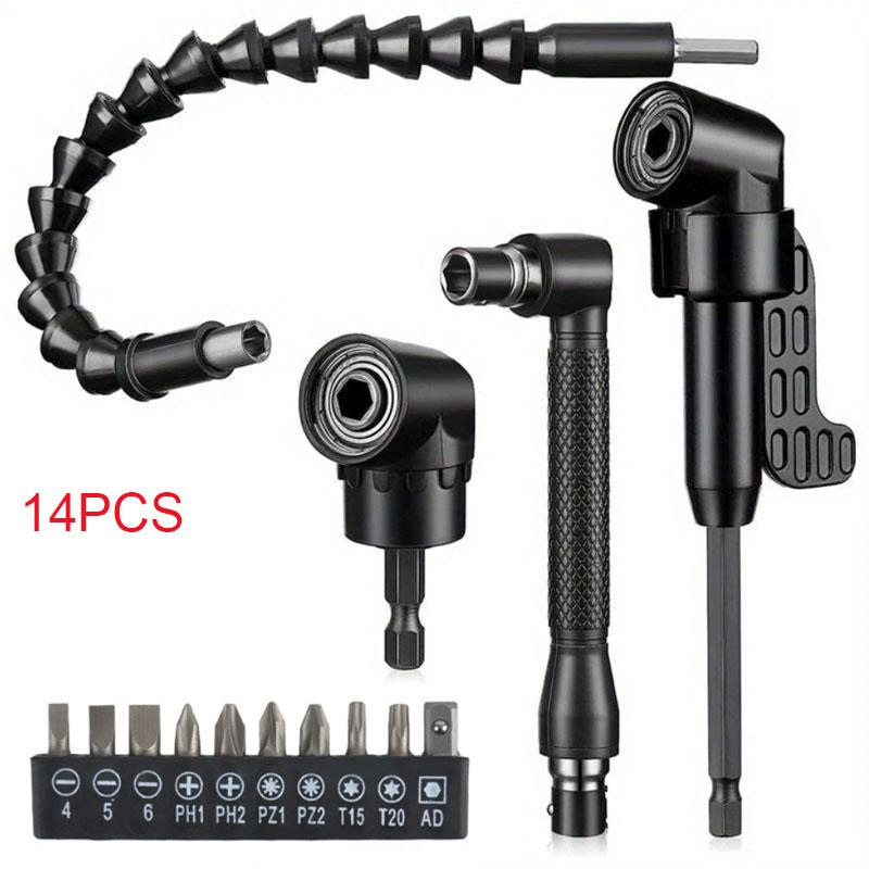 105-degree corner wrench with handle, elastic drill bit extender set, drill bit extender set, hexagonal joint adapter, joint extender, universal drill bit, multi-functional corner wrench, screw bit, Right Angle Drill