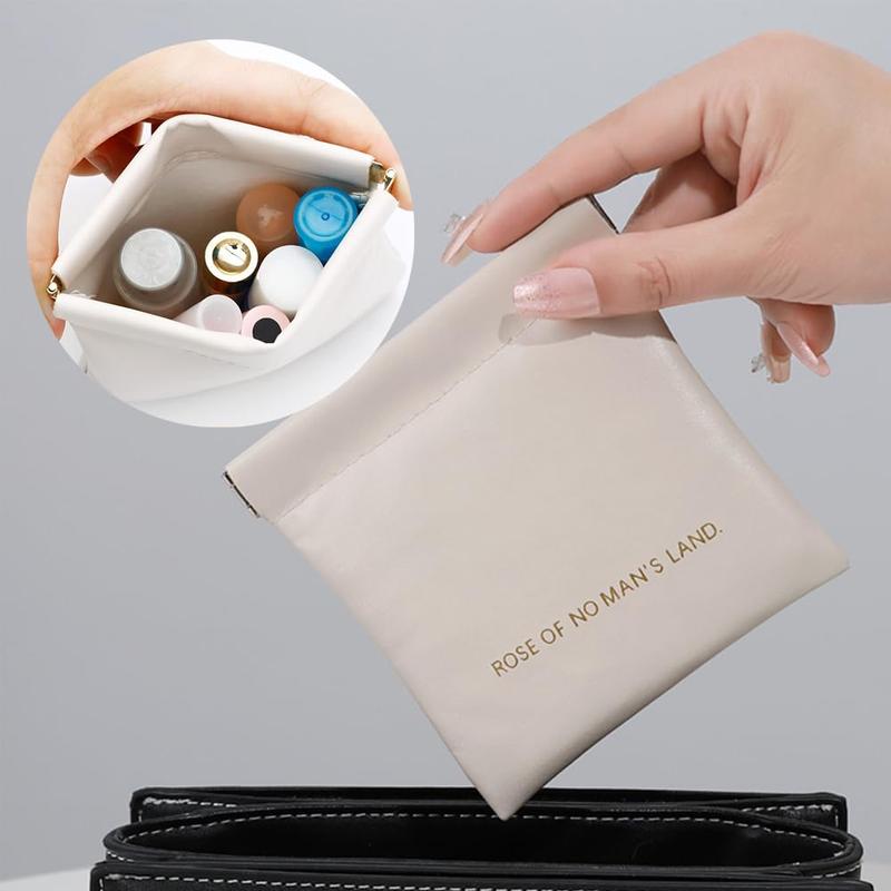 3 Counts Small Makeup Bag for Women, Elastic Open-Close Storage Bag, Mini Travel Storage Pouch, Waterproof Organizer Bag for Lipstick, Cosmetics,Multifunctional storage bag