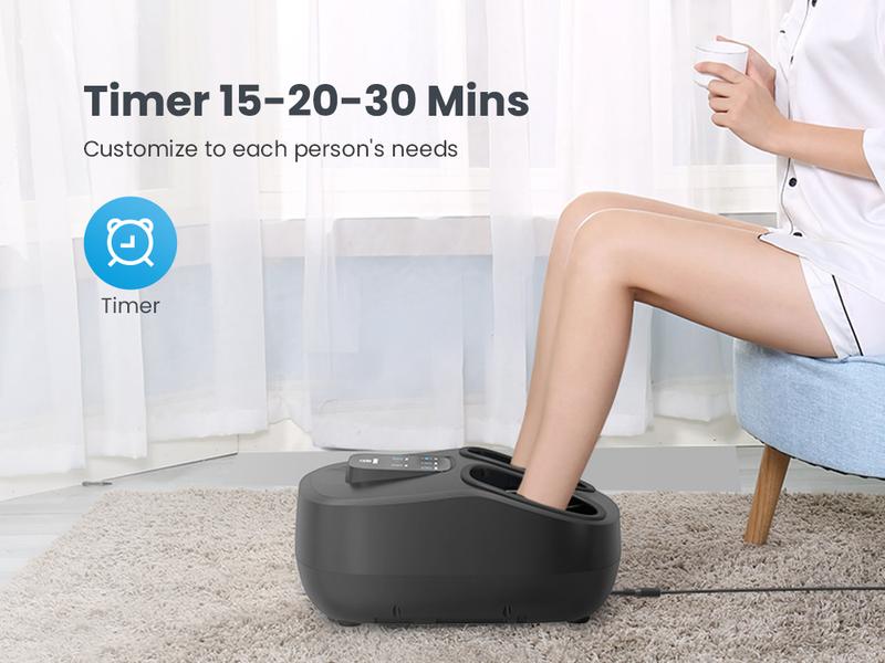 COMFIER 2025 Upgrade Shiatsu Foot Massager with Remote,Pause Function,Foot Massager Machine with Heat,Compression,3 Timer,Feet Massager for Plantar Fasciitis,Neuropathy,Gift for Men,Size 13