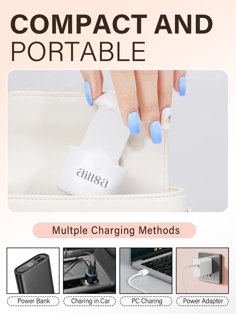 Aillsa StayPut Solid Nail Glue Gel, Mini UV Lamp for Press On Nails, Nail Tips and Acrylic Nails Long-Lasting Strong Adhesion Solid Gel Nail Art DIY Home, UV Light Cured Needed Tiktokshopblackfriday