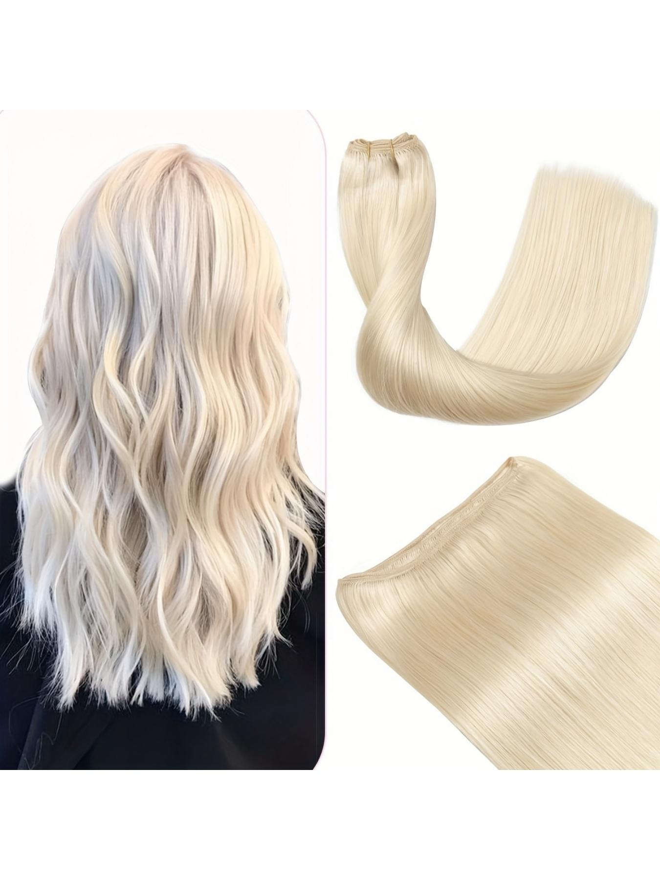 Natural Human Hair Weft Sew in Hair Bundles, Real Machine Made, Invisible Extension, 50g/bundle, for Women & Girls, All Occasions