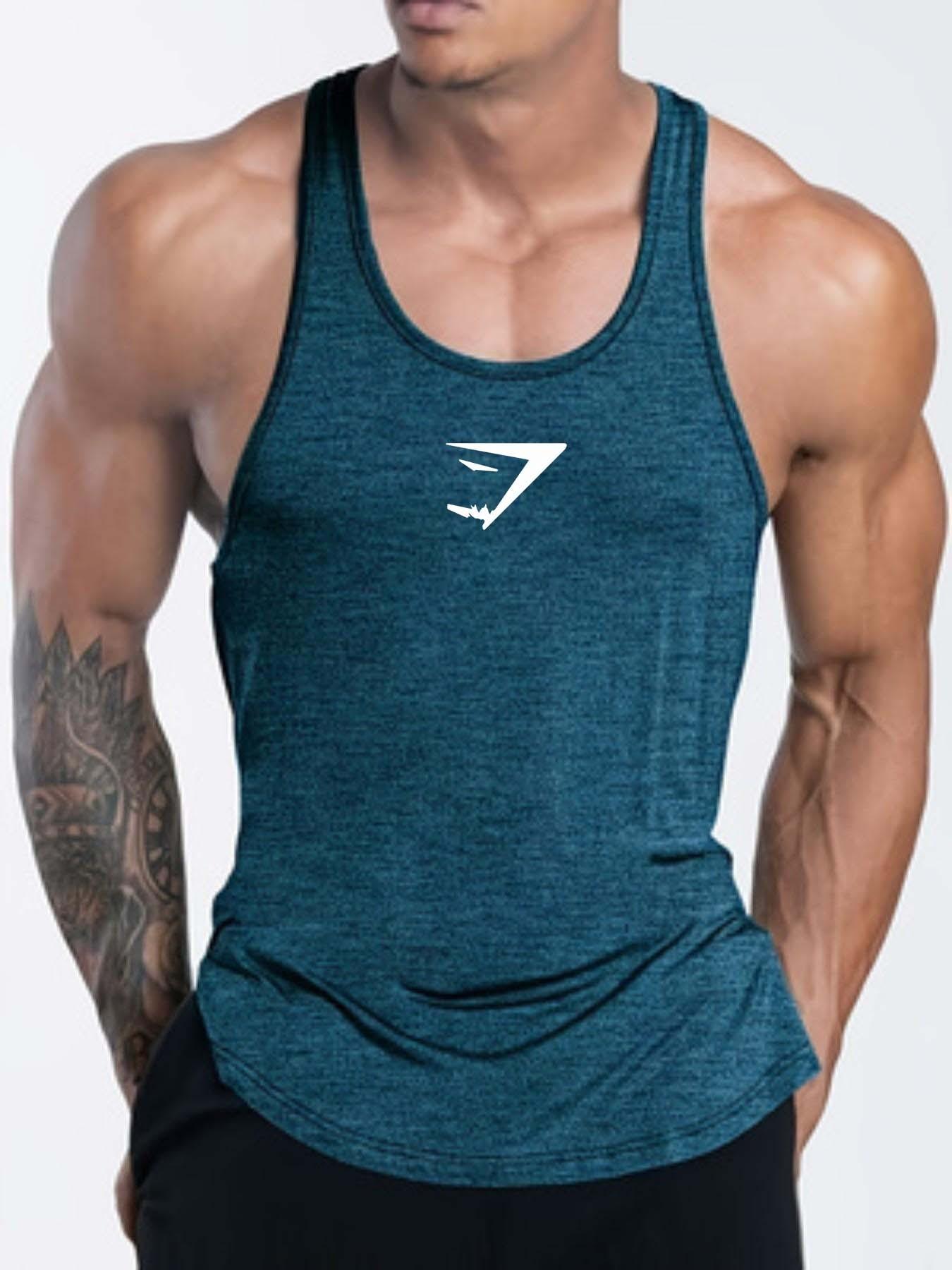 Viral Athletic Stringer Tank Top | Quick Dry Curved Hem Fitness Vest | TikTok Trendy Gym Outfit for Guys