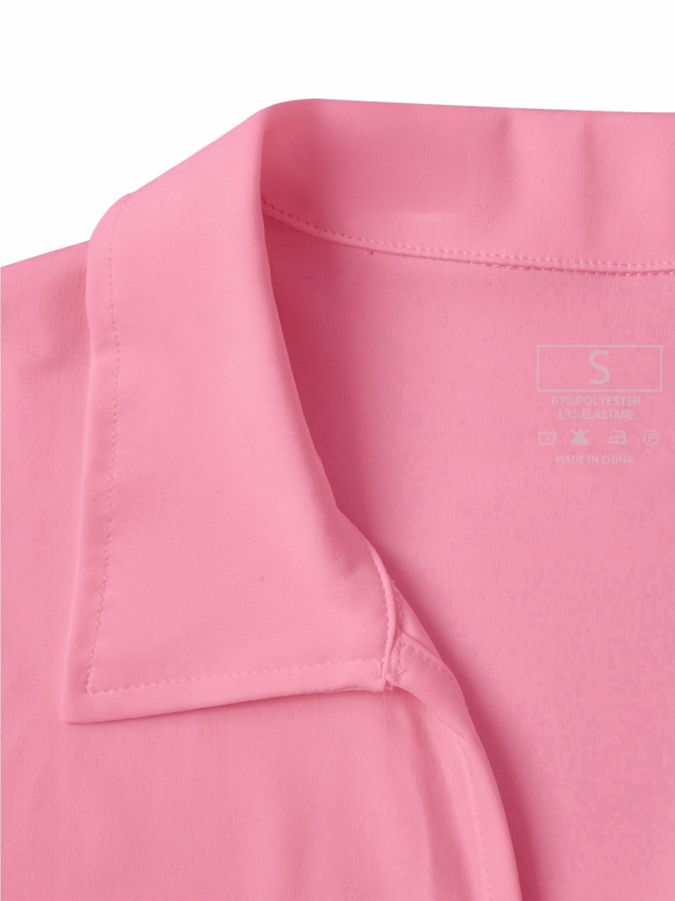 Women's Solid Color Sports Polo Shirt, Breathable Comfortable Short Sleeve Collared Top for Golf Baseball Tennis, Ladies Summer Sportswear