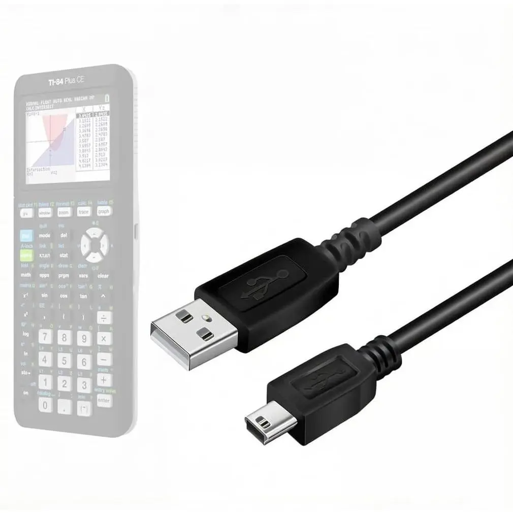 TI-84 Plus CE Charger for  TI84 Graphing Calculator | TI 84 Plus CE Color  Cord, TI-Nspire CX II CX CAS TI-83 TI-89 Graphing Calculator Date Charger -3.3FT