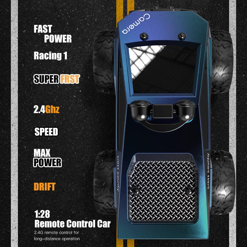 1:28 Four-Wheel Drive RC Car with Camera, High-Performance Drift Racing Toy, Remote Controlled Vehicle, Christmas Gift for Kids, Includes Battery, Remote Needs Aaa Batteries