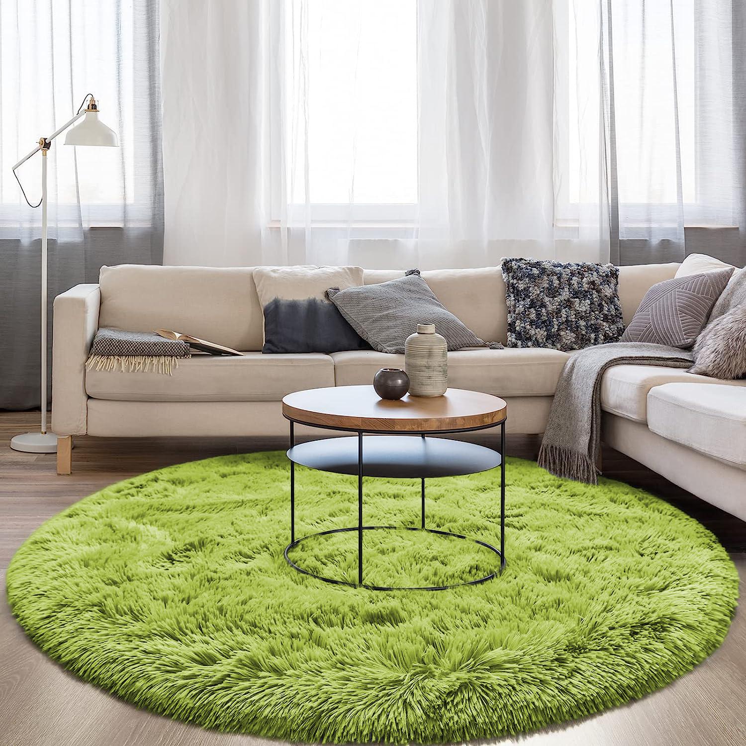 Lochas Round Rug for Bedroom,Super Fluffy Circle Rugs for Baby Nursery,Furry Carpet for Children Kids Room,Cute Soft Shaggy Area Rug for Girls Home Decor For Dorm Non-slip