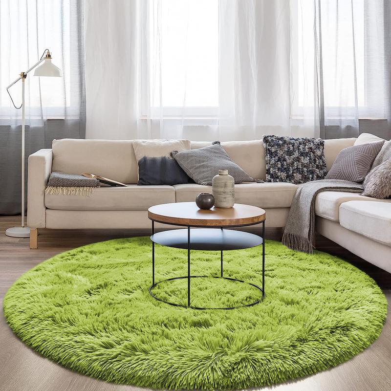 Lochas Round Rug for Bedroom,Super Fluffy Circle Rugs for Baby Nursery,Furry Carpet for Children Kids Room,Cute Soft Shaggy Area Rug for Girls Home Decor For Dorm Non-slip