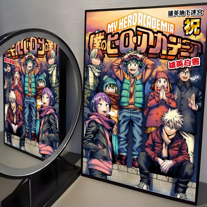 PIKPAKA Anime Midoriya Izuku My Hero Academia Cool Poster Self-Adhesive HD Wall Poster – Easy Stick & No-Residue Peel, Waterproof & Durable Art Print for Bedroom, Living Room, Dorm Decor, Perfect for Quick Makeovers and Aesthetic Room Transformation