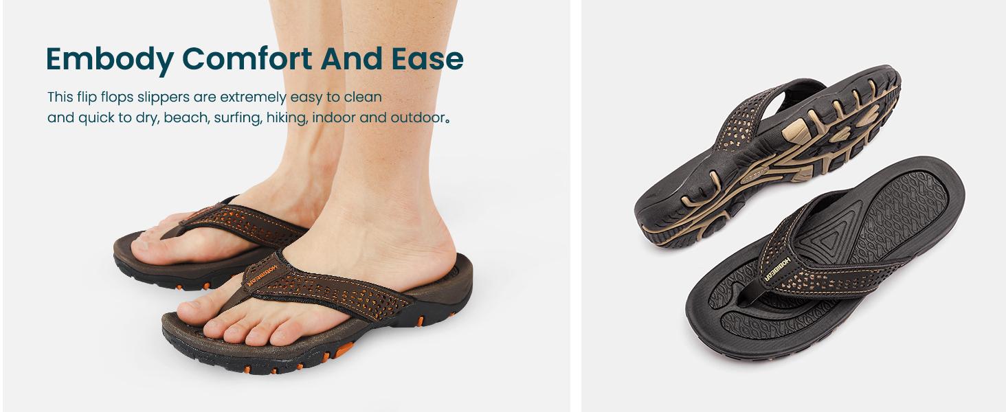 HOBIBEAR Mens Sport Flip Flops Comfort Casual Thong sandals Outdoor  sandals slippers Footwear Men's flip-flops  #outdoorfun #TikTokShopSummerTurnup #fathersdaygift
