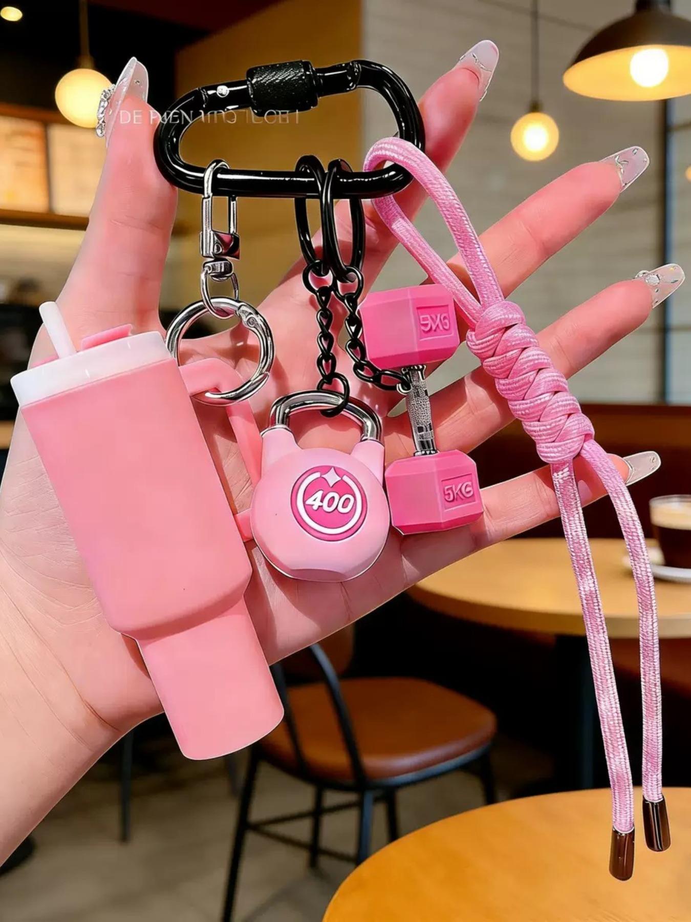 Creative Design Sports Water Bottle Series, Fitness Accessories, Fashion Keychain, Dumbbell Plate Weight Charm, Backpack Pendant, Perfect Gift for Men and Women