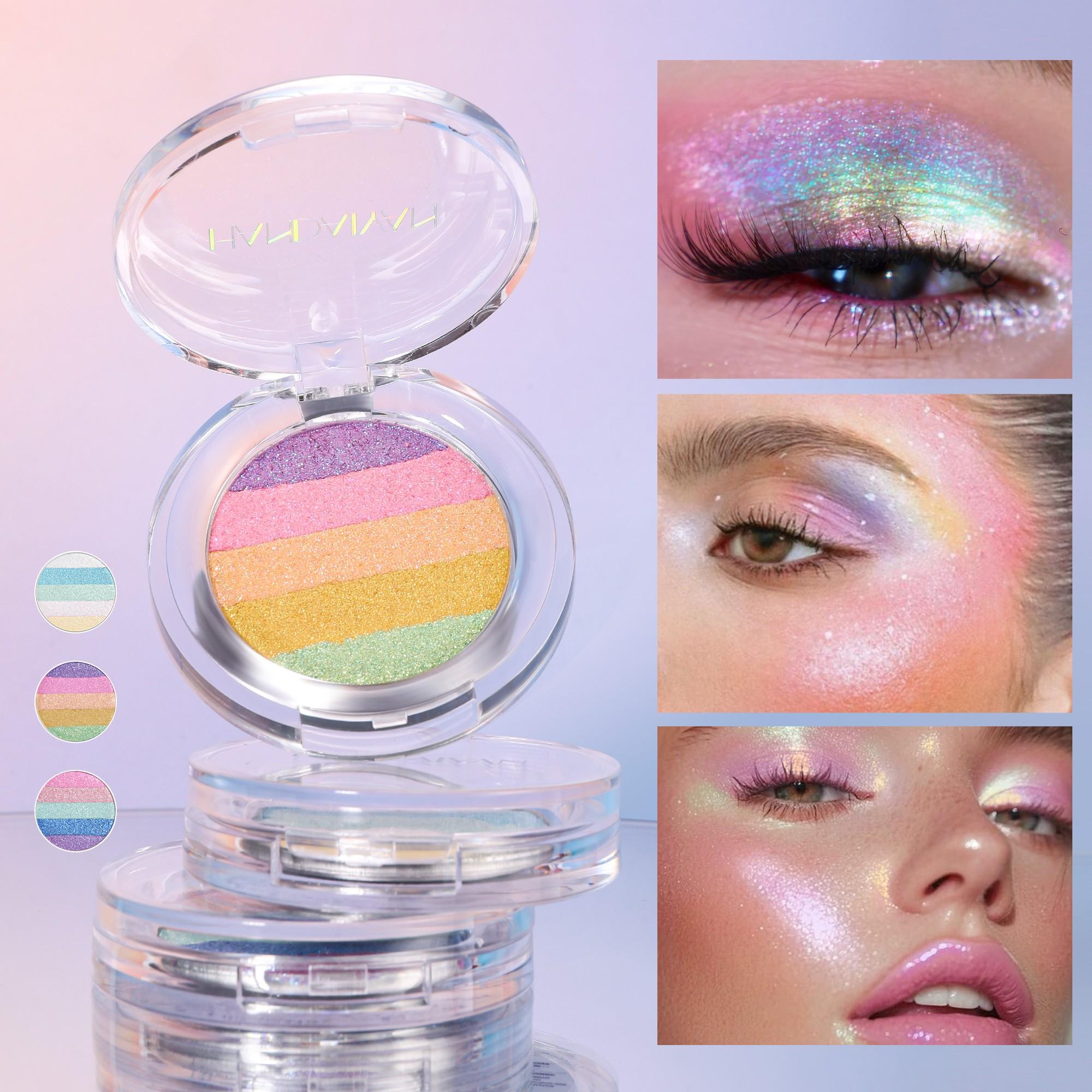 Chameleon Eyeshadow Palette, Five Shades Glitter, Long-Lasting Metallic Finish, Highlighter for Lids and Cheeks, Festival Makeup