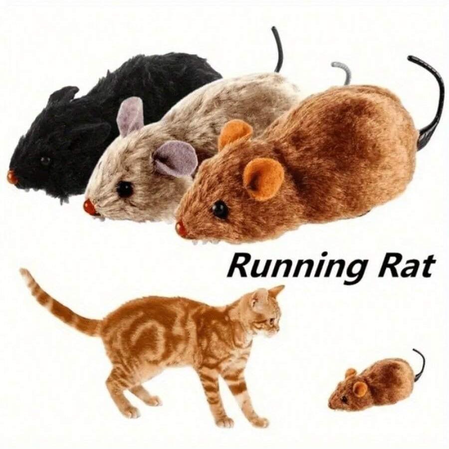 Interactive Indoor Cat Chasing Toy, Clockwork Simulation Mouse Toys, Pet Self-Entertaining Plaything, Fun Entertainment for Cats, Chasing Games