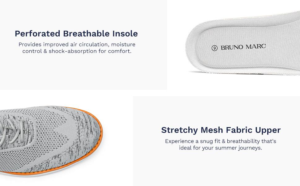 BRUNO MARC MaxFlex Suite Craft Men's Smart Casual Knit Oxford Shoes Round Toe Lace-Up All Seasons Closed Toe Brogue Detail MD Rubber Outsole - Runner, Athletic