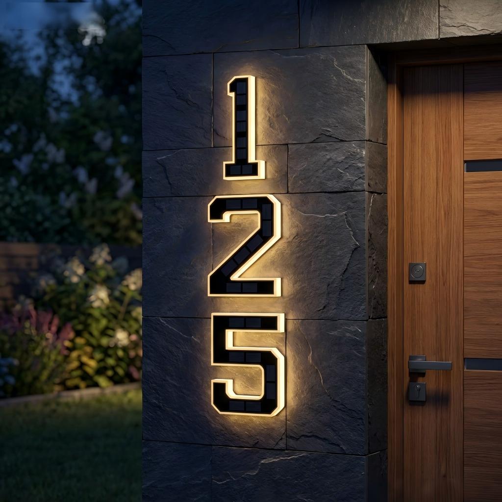 Solar Lighted House Numbers 9 Inch Waterproof LED Address Signs for Outside Modern House Numbers with Large Personalization Options,Decorate your door number, DIY personalisation.Modern Farmhouse Illuminated Sign Light Solar Lighted House Numbers 9 Inch Waterproof LED Address Signs for Outside Modern House Numbers with Large Personalization Options,Decorate your door number, DIY personalisation.Modern Farmhouse Illuminated Sign Light