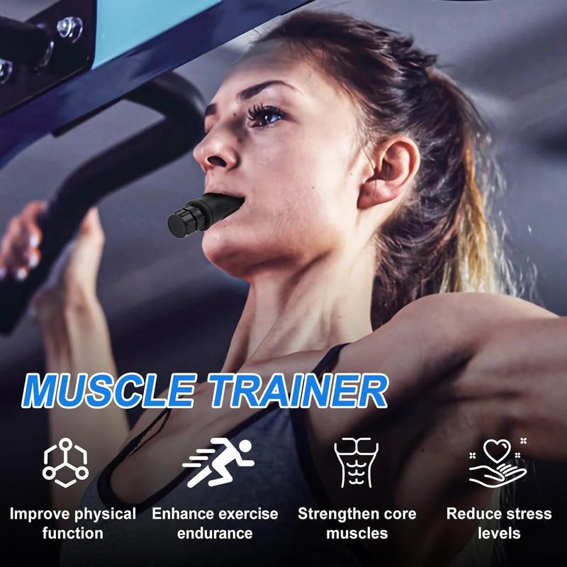 Portable respiratory trainer, enhancing strength and endurance, adjustable resistance settings, lightweight, easy to clean exercise trainer