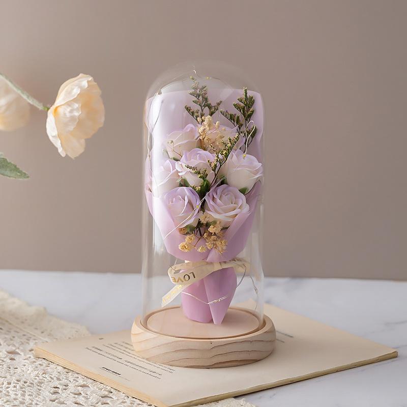 Valentine's Day LED Eternal Rose Artificial Flower Decoration, Romantic Atmosphere Ornament, Perfect Holiday Gift for Him Her, Light Up Rose