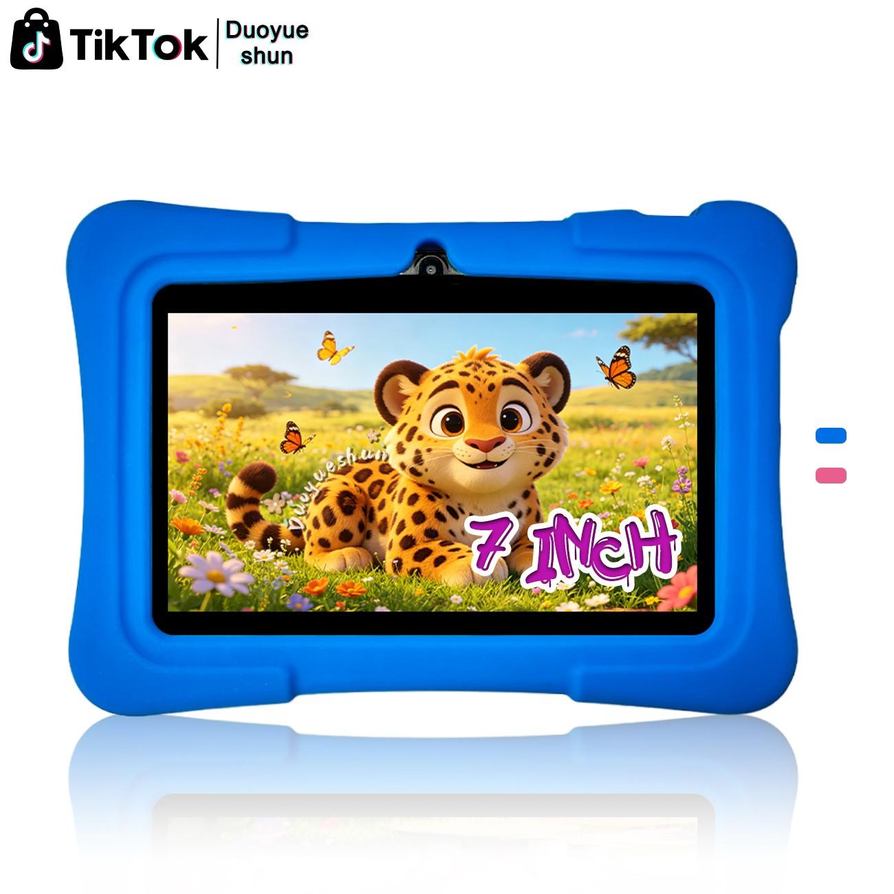 Summer 7-Inch Smart Tablet for Kids & Students, 5G High-Speed WiFi, 2-in-1 Study & Office, HD Full Screen, Front & Rear Dual Cameras, Full-Body Shockproof Case, Durable, Early Learning + Entertainment, Online Class Ready, Gift for Easter/Christmas